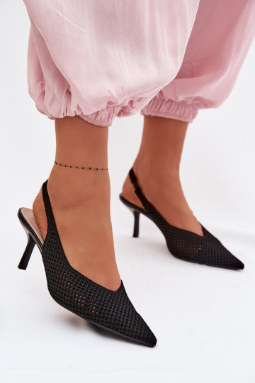 Sandalias de mujerredgo Tiene queterialu con tacones finos de color negro Emiliana 2