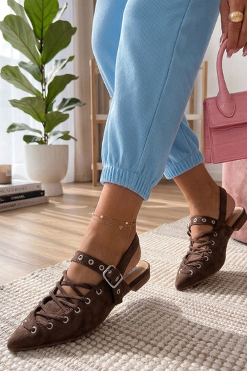 Brązowe Balerinki Z Odkrytą... 2