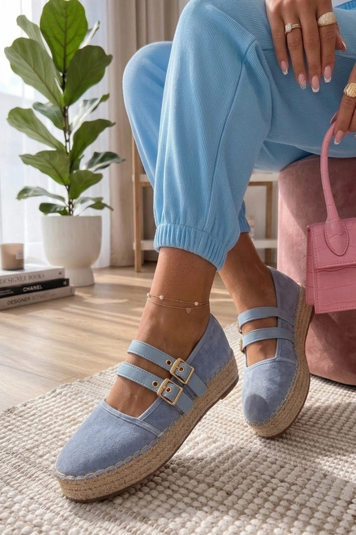 Espadrilles azules con plataforma...