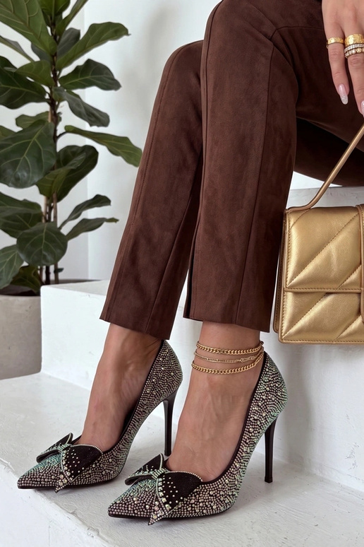 Tacones negros con circonitas Beatrycze