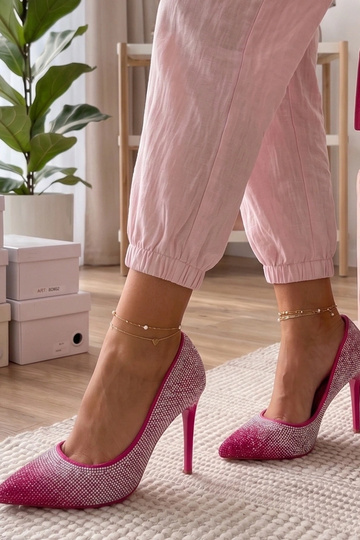 Tacones rosas con circonitas Faustyna