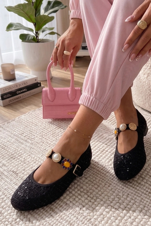 Bailarinas negras con tirante...