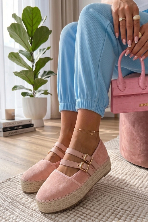 Espadrilles rosas con plataforma...