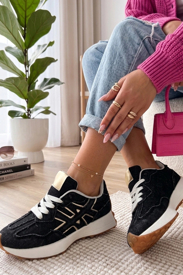 Zapatillas de plataforma de mezclilla negra Constanza