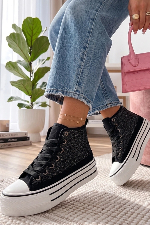 Zapatillas negras de tobillo Piper
