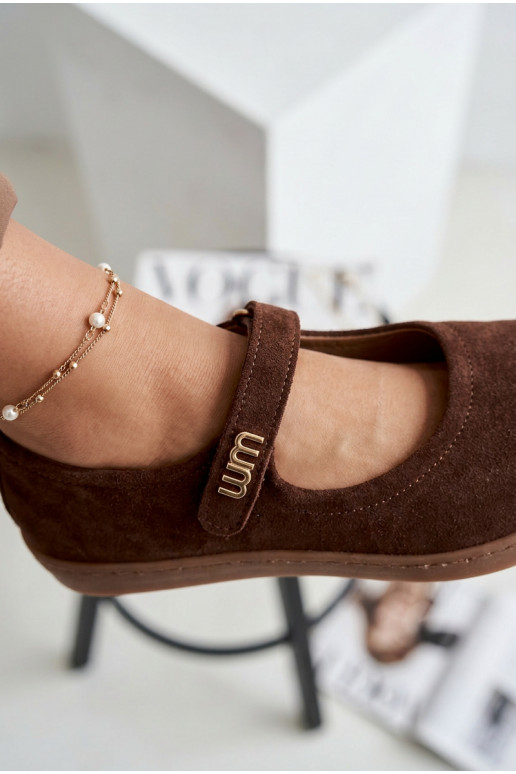 Bailarinas de piel de ante Barefoot con tiras Zazoo 10206 color chocolate