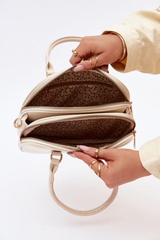 Tiene queno Typu Trompa Pequeño de cuero ecológico Brillantementebeige Soraya