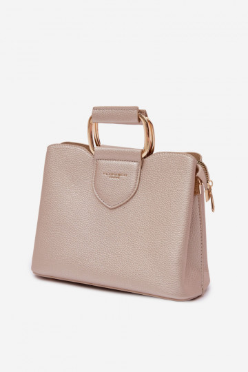 Tiene queno Trompa Pequeño de cuero ecológico color dorado Lorielle 2