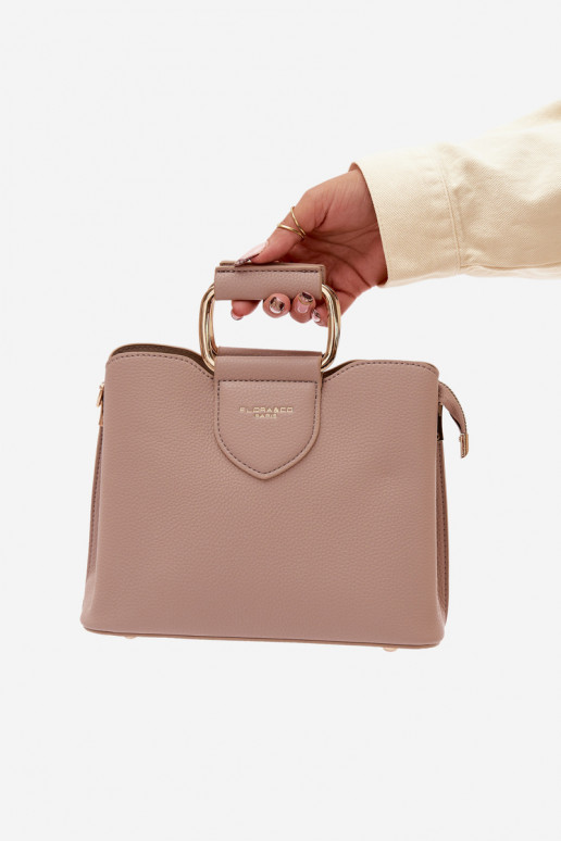 Tiene queno Trompa Pequeño de cuero ecológico Oscurobeige Lorielle