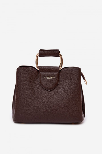 Bolso tipo maletero color chocolate de cuero sintético Lorielle