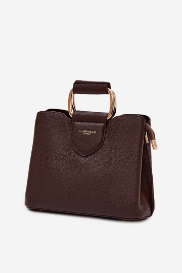Bolso tipo maletero color chocolate de cuero sintético Lorielle 2