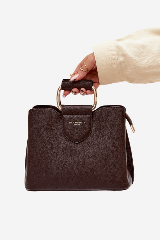 Tiene queno Trompa Pequeño de cuero ecológico CzekoladoAa Lorielle