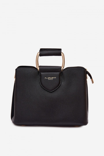 Tiene queno Trompa Pequeño de cuero ecológico negro Lorielle