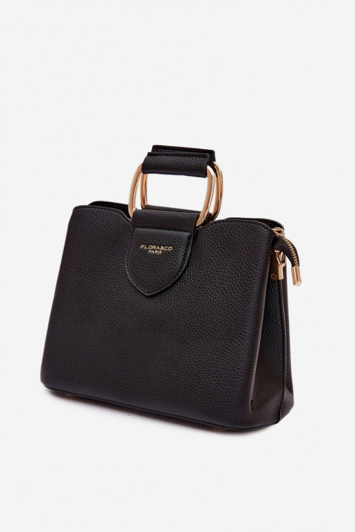 Tiene queno Trompa Pequeño de cuero ecológico negro Lorielle