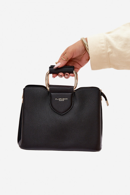 Tiene queno Trompa Pequeño de cuero ecológico negro Lorielle