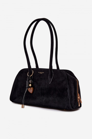 Bolso negro con colgantes de ante sintético Noelia 2