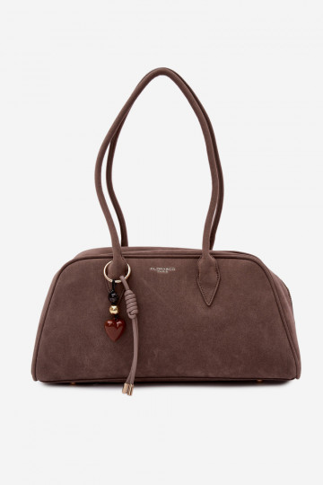 Bolso color arena oscuro con colgantes de ante sintético Noelia