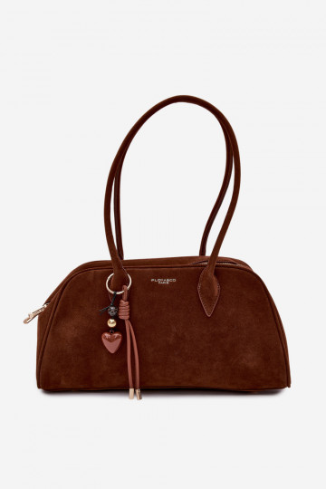 Bolso marrón con colgantes de ante sintético Noelia