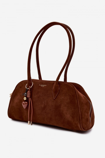 Bolso marrón con colgantes de ante sintético Noelia 2