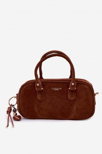Bolso tipo maletero marrón de ante sintético Annelle