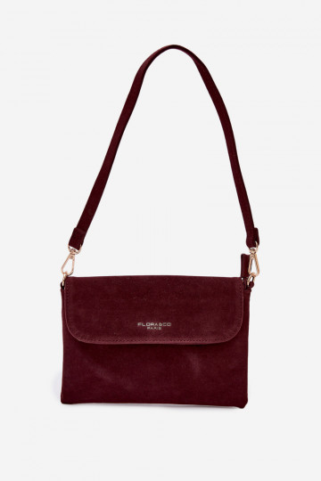 Pequeño bolso de ante burdeos Lucelle
