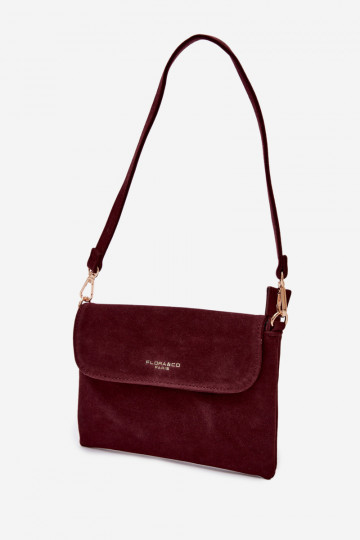 Pequeño bolso de ante burdeos Lucelle 2
