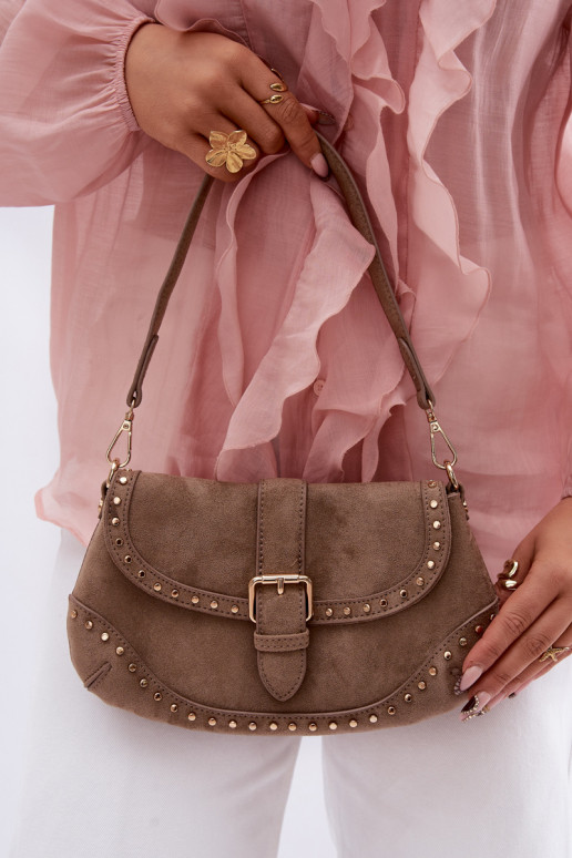 Tiene queno con remaches de gamuza ecológicaoAa Oscurobeige Clarielle