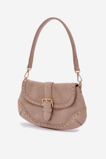 Bolso con remaches de ante color arena brillante Clarielle 2