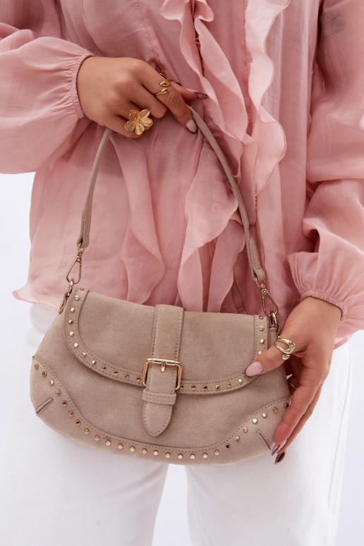 Tiene queno con remaches de gamuza ecológicaoAa Brillantementebeige Clarielle