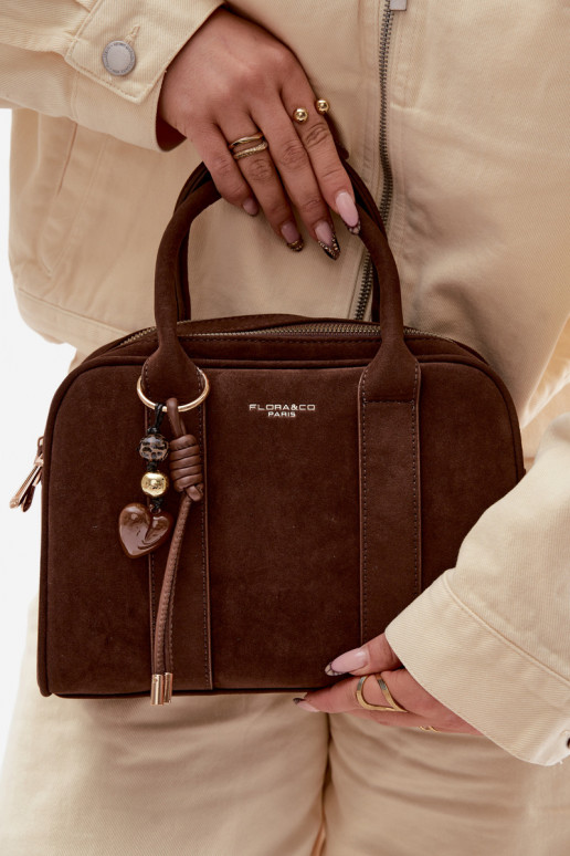 Tiene queno Typu Trompa de gamuza ecológicaoAaBrelokiem CzekoladoAa Sorielle