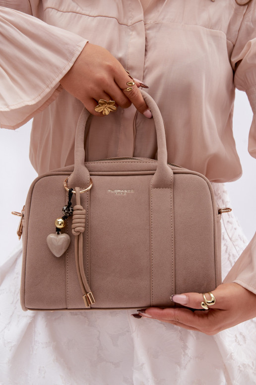 Tiene queno Typu Trompa de gamuza ecológicaoAaBrelokiem color marfil Sorielle