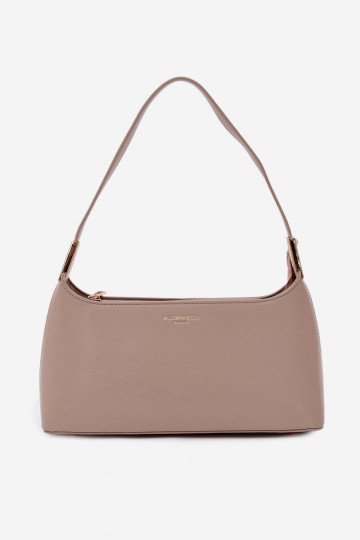 Bolso de piel sintética color arena Tielle