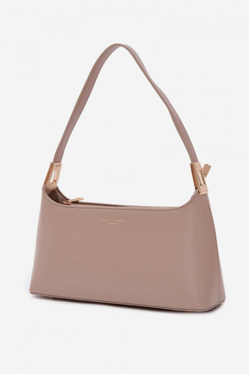 Bolso de piel sintética color arena Tielle 2