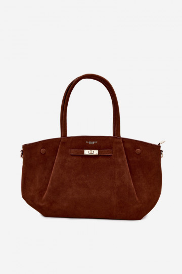 Bolso tipo shopper de ante sintético color marrón Nellia