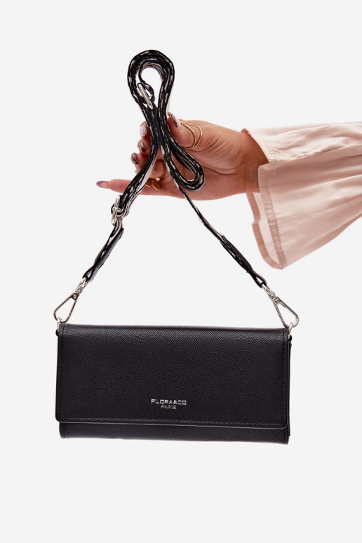 Billetera Tiene queno dos en uno con correas de color negro Suzette