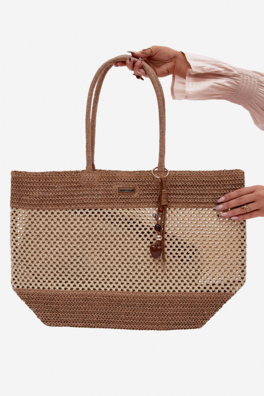 Trenzado Bolso/bolso Comprador GrandeBrelokiem color marfil Lucette