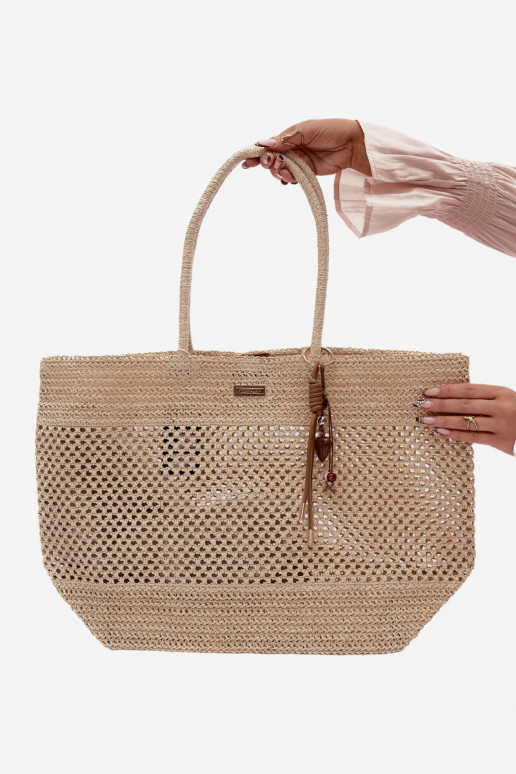 Trenzado Bolso/bolso Comprador GrandeBrelokiem Brillantementebeige Lucette