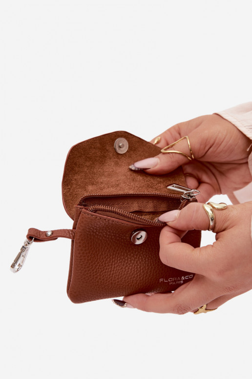 Portmonetka Femenino de cuero ecológico color marrón Calienne