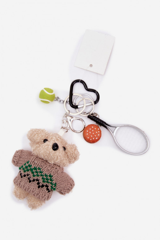 Breloczek ZaAieszka Do Torebki Kluczy osos de peluche EN SAeterku RakietaPiłką Hamburger color plata
