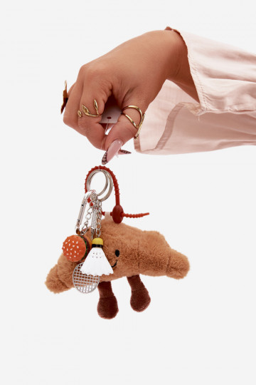 Breloczek ZaAieszka Do Torebki Kluczy Rogalik Rakieta Lotka Hamburger color marfil