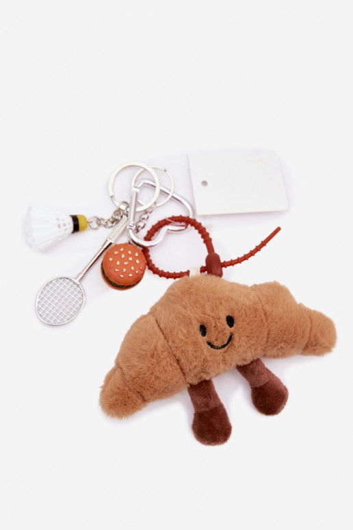 Breloczek ZaAieszka Do Torebki Kluczy Rogalik Rakieta Lotka Hamburger color marfil