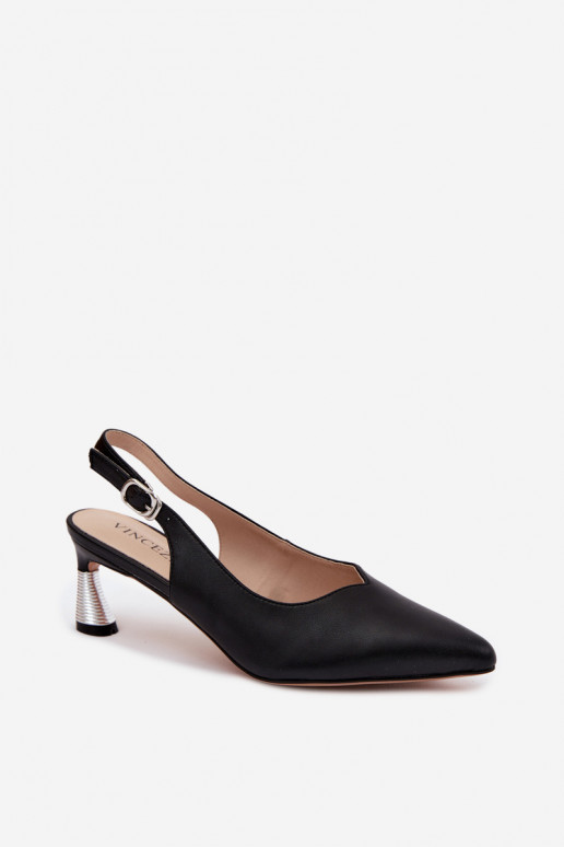 Sandalias negras para mujer con tacones Vinceza 66922