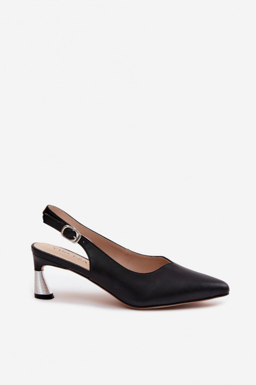 Sandalias negras para mujer con tacones Vinceza 66922