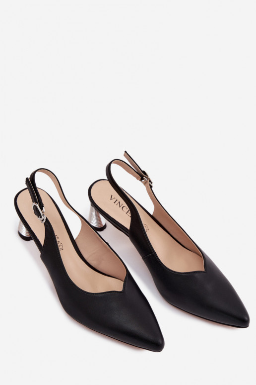 Sandalias de mujer Femenino con tacones Vinceza 66922 de color negro