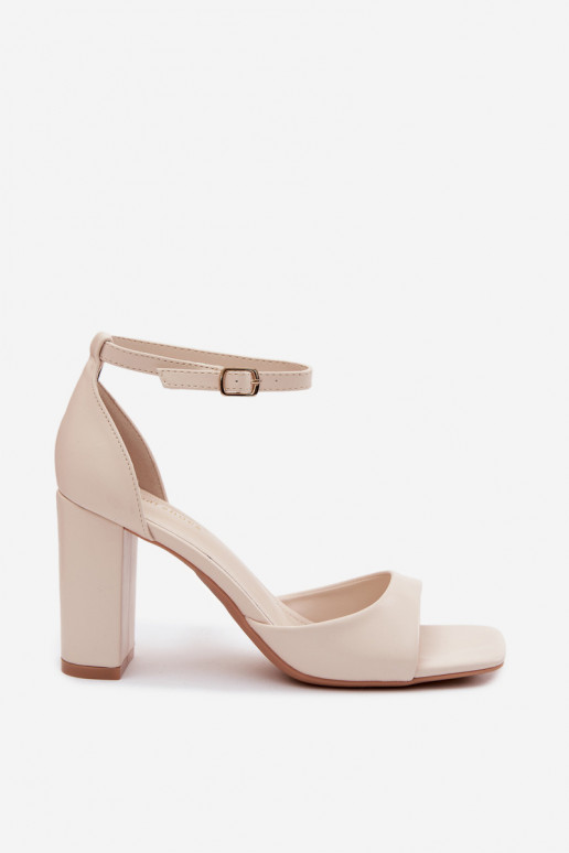 Sandalias de color marfil con tacón alto de piel sintética Melvra