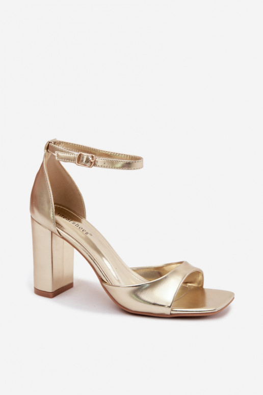 Sandalias de tacón alto para mujer.Imitacji Skóry color dorado Melvra