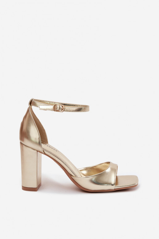 Sandalias de tacón alto para mujer.Imitacji Skóry color dorado Melvra