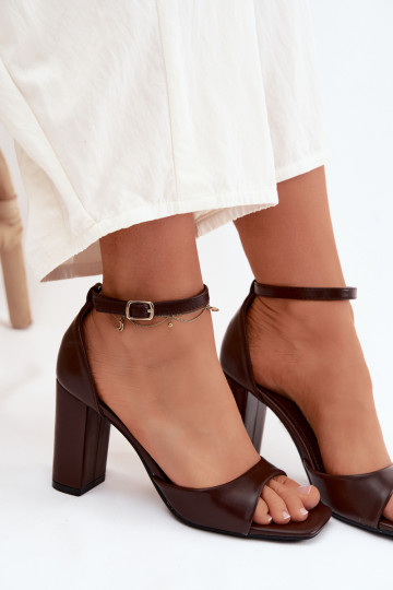 Sandalias de tacón alto para mujer.Imitacji Skóry CzekoladoAe Melvra