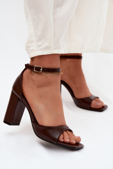 Sandalias de tacón alto para mujer.Imitacji Skóry CzekoladoAe Melvra 2