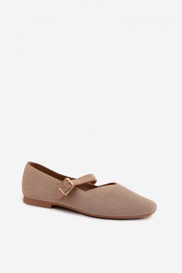 bailarinasZapatos a rayasgo Tiene queterialu Pasek con hebillas beige Calvra 2
